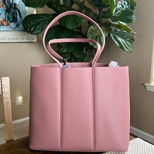 Matt & Nat HYDE Vegan Leather Dusty Rose Structured Shoulder Tote + Laptop Case